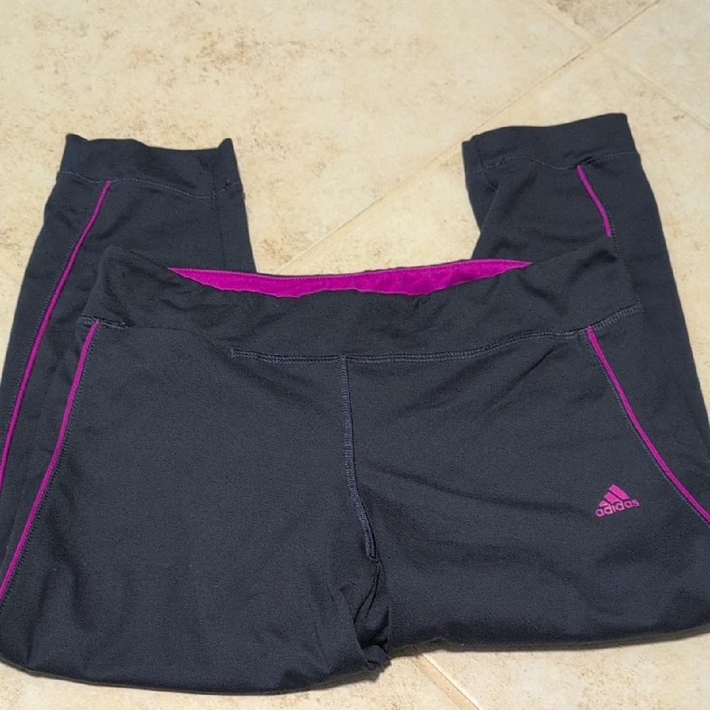 Adidas Charcoal and Magenta Active Leggings
